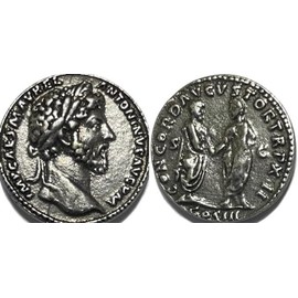 Marcus Aurelius & Verus Famous Roman Coin, Joint Ruler, Emperor of Rome, Philosopher King, Unique Holiday Stocking Stuffers for Coin Collectors and Percy Jackson Teen Gifts S