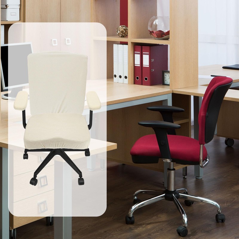 sourcing map Office Chair Covers, Stretchable Rotating Chair Slipcover Desk