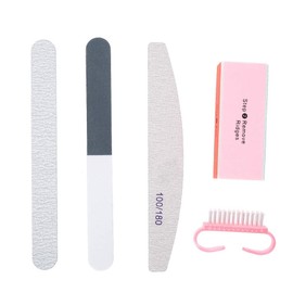 Herramienta de manicura, 5pcs/Set Limas de uñas Cepillo de polvo Accesorios de grano de pulido duradero Herramientas de esmalte de gel UV