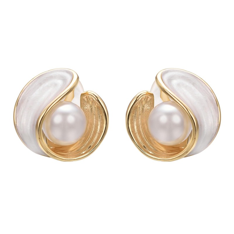 Yoursfs Gold Pearl Clip on Earring for Women 14K Gold