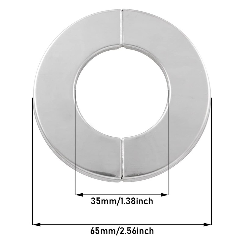 JianLing 2PCS 304 Stainless Steel Round Escutcheon Plate Round Snap-fit