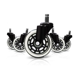 Optimum Orbis Office Chair Caster Wheels Heavy Duty Safe for All Floors Including Hardwood Perfect Replacement for Desk Floor Mat Style 3" (Set of 5)