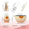 Esoes 5 Piece Matcha Set with Bamboo Whisk, Ceramic Bowl,