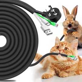 AIERSA 13FT Cord Protectors from Pets No Chew,Wire Protector for Cats,Rabbits,Dogs,Black Durable Braided Cord Cover,Cable Sleeves for Cord Management and Pet Protection