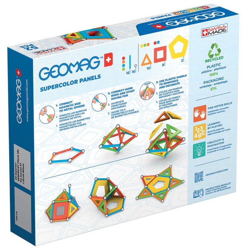Geomag - Supercolor Magnetic Constructions for Kids, Magnetic Toy, Green