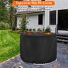 Topcover Round Fire Pit Cover,24 Inch 600D Waterproof Outdoor Propane
