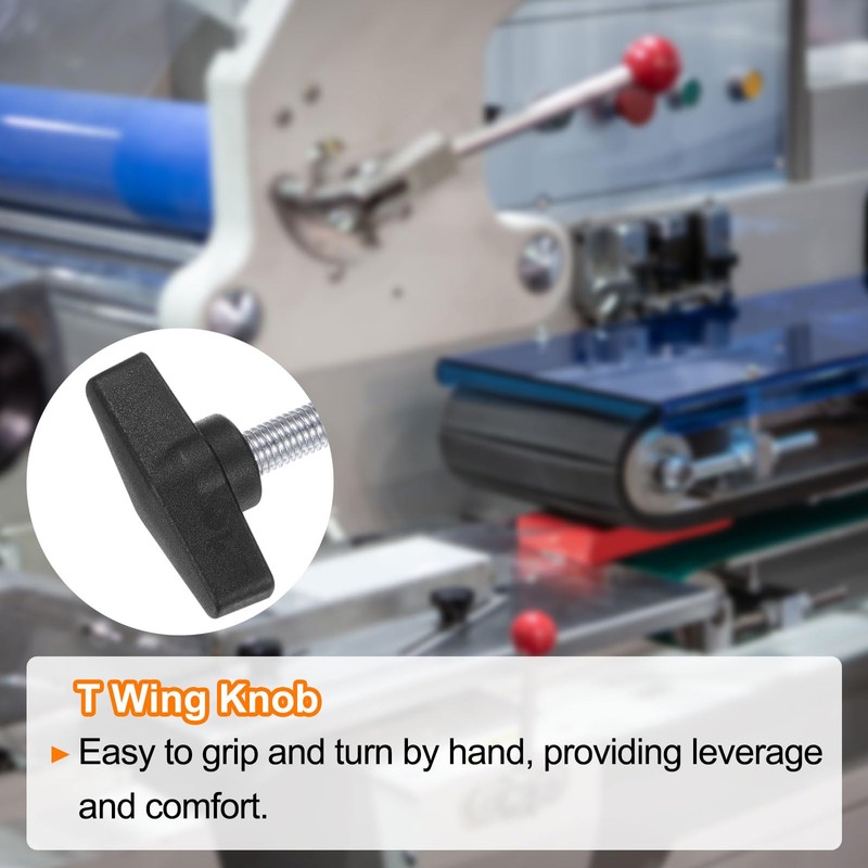 sourcing map 4pcs Tee Wing Knobs M10 x 20mm Metric