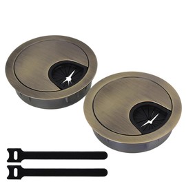 Mxfans 2PCS 50mm Bronze Computer Cable Grommet Desk Tidy Outlet Port Wire Hole Cover
