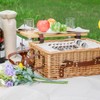 Multifunctional Wicker Picnic Basket Set for 4 with Blanket and