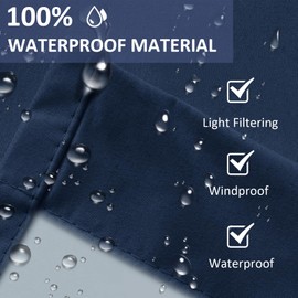 LiveGo Outdoor Curtain for Garden Patio Gazebo Pergola Waterproof Windproof 2 Panels Outdoor Curtains Pergola Gazebo Curtains Heat Insulated UV Protection (Navy, 55 x 96 Inch)