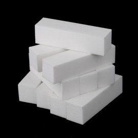 Anself Pack of 10 White Buffer Sanding Blocks Polishing Block Buffer Nail Art Manicure Tool