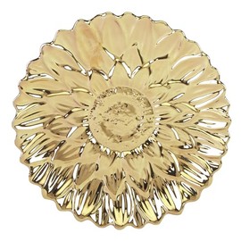 Certified International Gold Coast Sunflower 8.5" 3-D Salad/Dessert Plates,Set of 4