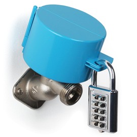 Metal Outdoor Water Spigot Lock Outdoor Faucet Lock Stainless Steel Hose Lock with Password Padlock, Outdoor Hose Lock Cover Gate Valve Lock Propane Tank Locking Device （Blue）