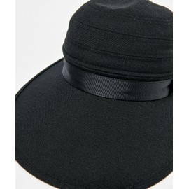 Muning Wear MG5SCP00L Women's Cap, 2-Way Visor, UV Protection, Heat Insulation, Linen Material, Cosmetics Care Tape, Golf, BK00 (Black)
