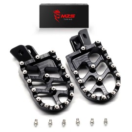 MZS Dirt Bike Foot Pegs, Motocross Footpeg MX Foot Pedal CNC Black Compatible with KLX110 2002-2023 / KLX110L 2010-2023 / KX60 1988-2003