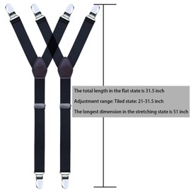 Kedofe Mens Shirt Stays Military Adjustable Elastic Garter Straps Sock Non-slip Clamps (Black-2)