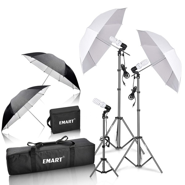 EMART Umbrella Photography Lighting Kit, 200/700W Bulbs, Soft Light Continuous