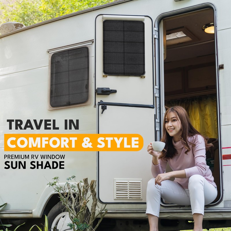 EcoNour RV Magnetic Window Shade for Side Door | Foldable