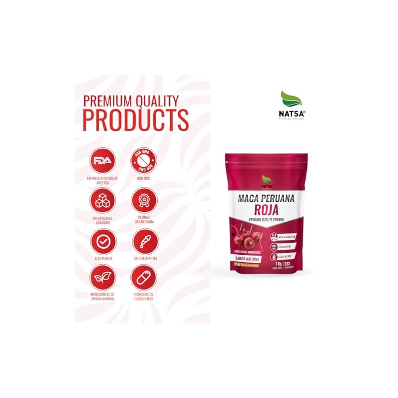NATSA Maca Peruana Roja 1 kg | 3 g toma