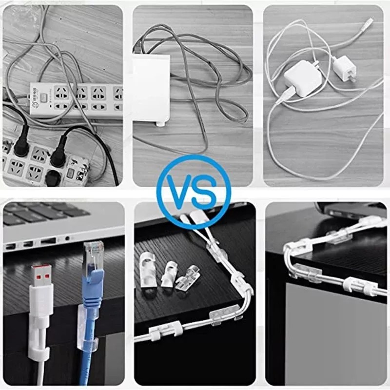 Estuchelandia Clip Organizador De Cables Autoadhesivo Sujetador Usb 20pzas