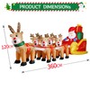DomKom 12 FT Christmas Inflatable Outdoor Santa Claus on Sleigh