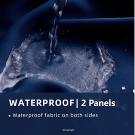 Outdoor Indoor Curtains W84 x L84 for Patio - Weather-resistant Window Panels Privacy Protect Grommet Top Thermal Insulated Home Curtain for Porch Pergola Lawn Garden Hot Tub Area (2 Panels)