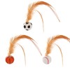 Bouncing Cat Ball with Feather - Rubber Cat Pounce Toy