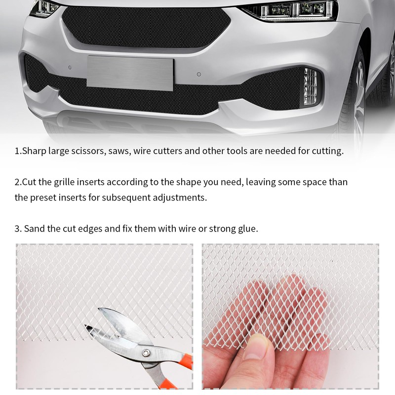 40x13" Car Grill Mesh for Bumper,Cuttable Metal Mesh Grill with