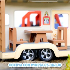 Bluey Campervan Motorhome Toy, 1 Articulated Figure of the Series, 6 Camping Accessories and Decorative Stickers, for Boys and Girls Aged 3+ Famous (BLY50000)