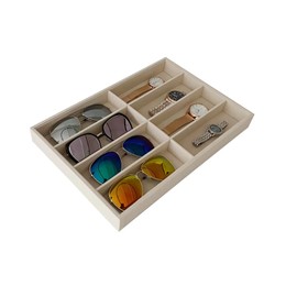 Svea Display Premium Grade Velvet Drawer Divider Eyewear Storage Sunglasses Jewelry Tray Organizer Stackable Multifunction Store Show Tray Drawer Divider Insett