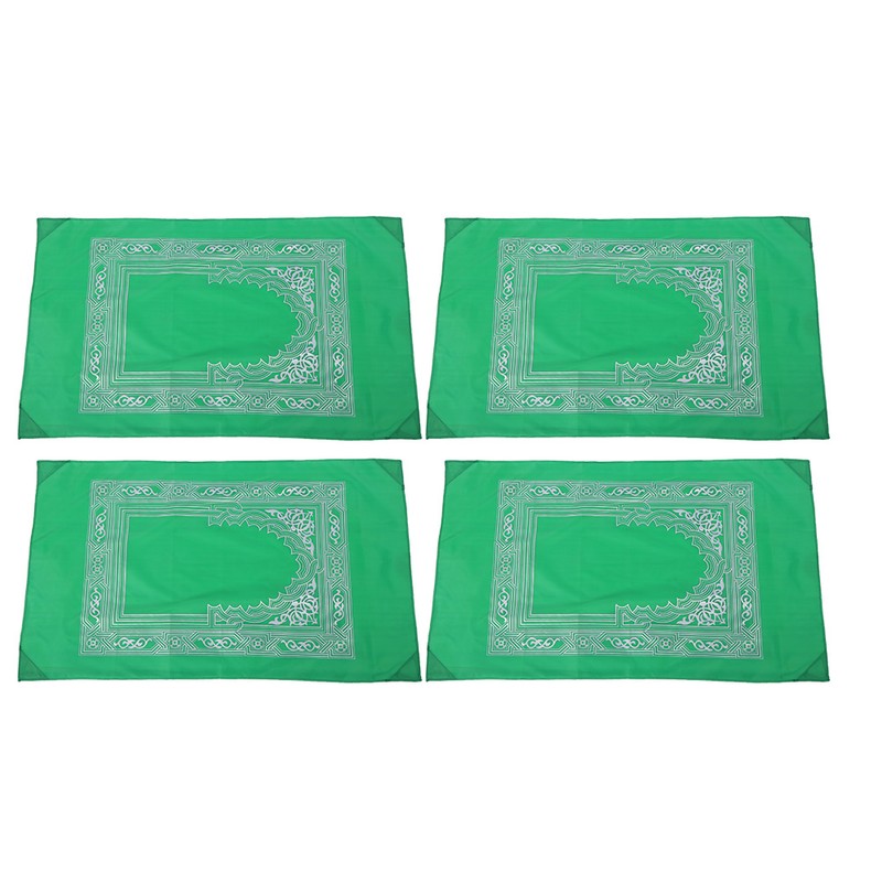 4Pcs Portable Zipper Bag Compass Muslim Prayer Mat Carpet Worship