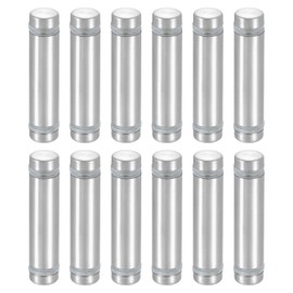 uxcell 12 Pcs Standoff Screws, 1/2" x 2" Stainless Steel Double Head Advertising Screws Wall Standoff Mounts Hardware for Acrylic Glass Sign Holder Wine Glass Rack, Silver