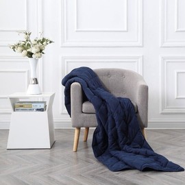 BlanQuil Genuine Blanquil 12lbs Weighted Blanket, Navy - Decreased Anxiety & Stress! NIB!