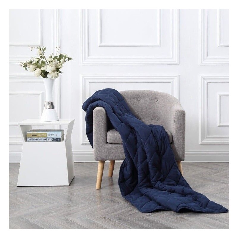 BlanQuil Genuine Blanquil 12lbs Weighted Blanket, Navy - Decreased Anxiety