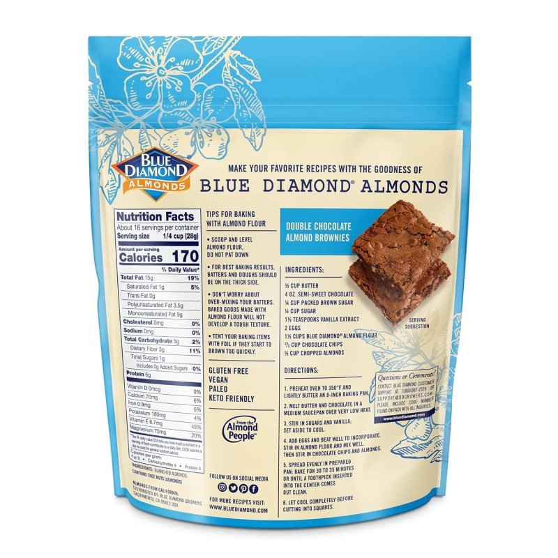 Blue Diamond Almonds Almond Flour Gluten Free, Blanched, Finely Sifted,