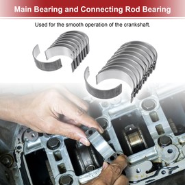 ACROPIX Main Bearing and Connecting Rod Bearing Kit No.1170135030/1304135030 for Toyota Pickup 1991-1995 Engine Crankshaft Rod Bearing Metal Silver Tone 18Pcs