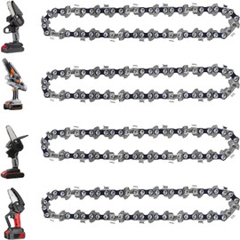 GSSHBR 6 Inch Mini Chainsaw Chain Replacement Accessories,4 Pieces Chain Saw Chains for Cordless Electric Portable Mini Chainsaw for Pruning Shears Wood Cutting(37 Drive Links)