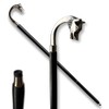 Wooden Walking Cane with Wolf Head Handle, Black Wood and