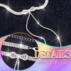 Campsis Crystal Rhinestone Bow Choker Necklace, Silver Adjustable Length