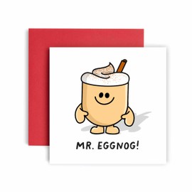 Huxters Funny Christmas Card for Him – Egg Nog – Christmas card for Husband Dad Daddy Uncle Brother Son Christmas Traditions (Mr)