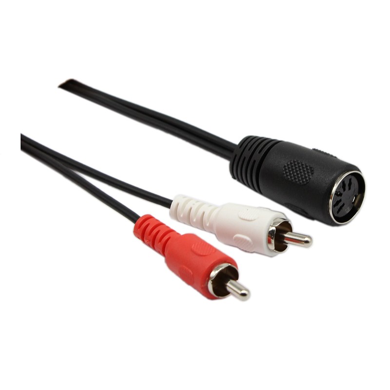 CERRXIAN DIN 5 Pin to RCA Cable,1FT 5 Pin Din