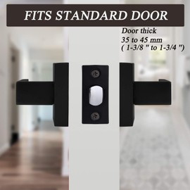 10 Pack Probrico Square Door Lever Door Lock Handle Lockset Keyless Doorknobs Passage Knobs Lockset Interior Hallway Passage Closet DL01-BK-PS in Black