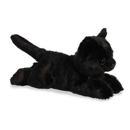 Aurora® Adorable Mini Flopsie™ Twilight Cat™ Stuffed Animal - Mini Companions Ready for Playful Adventures - for Kids All Ages, Toddlers, Adults, and Families - Black 8.5 Inches