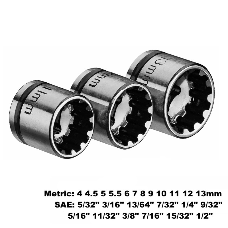 KESI Tool Socket Set 13-Piece, 1/4" Dr Quick Release Ratchet,