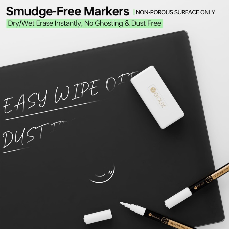 YEOUX Dry Erase Markers for Glass Board, 4 Pack (White)
