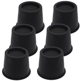 HANIHUA 6 Pack Bed Risers 4 inch Heavy Duty Furniture Risers, Table Risers Bed Lifts Risers for Sofa, Couch, Desk, Cabinet, Bed Frame Risers Supports Up to 3,600 Lbs Black