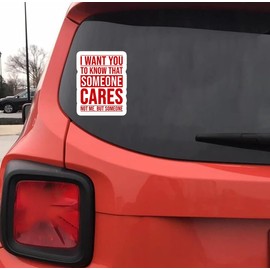 I Want You to Know That Someone Cares Sarcastic Funny Careless Vinyl Bumper Sticker Decal 5 inch