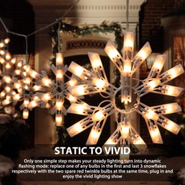 Snowflake Christmas String Lights with 9 Drops - 13ft 150 Mini Bulb Icicle Lights with Clips, Plug-in Connectable Hanging Lights for Christmas Home Indoor Outdoor Party Wedding Holiday Décor