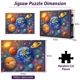 Jigsaw Puzzles 1000 Pieces for Adults, Solar System Puzzles 1000pcs, Challenging Jigsaw Puzzle for Relaxation & Brain Exercise, Premium Quality Adult Puzzle Games for Family Nights (Solar System)