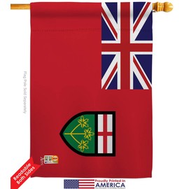 Ontario House Flag Dowel Set Regional Canada Provinces Canadian Territories Region Country Particular Area Small Decorative Gift Yard Banner Double-Sided Made In USA 28 X 40